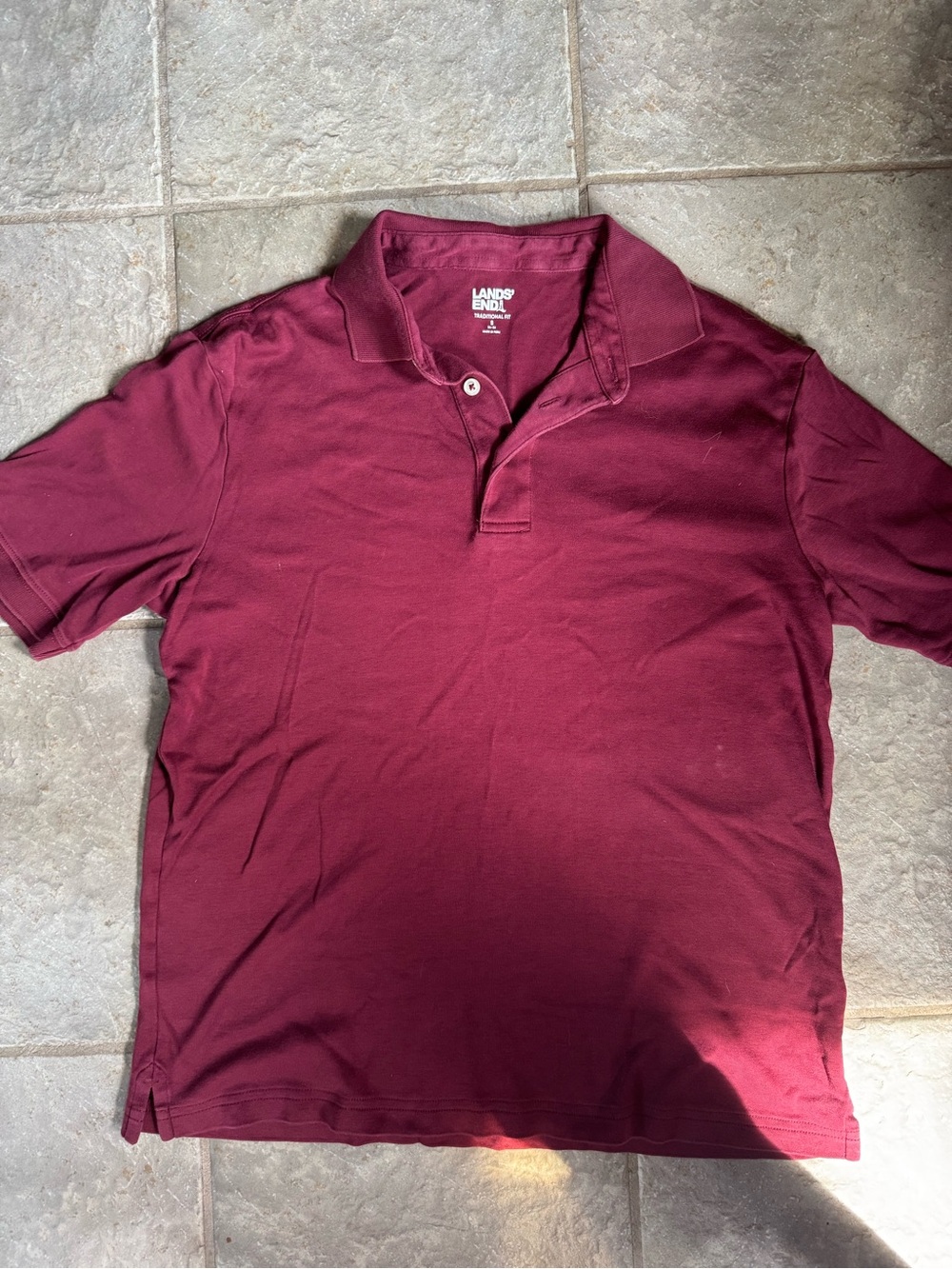 Lands' End Men's Maroon Polo Shirt